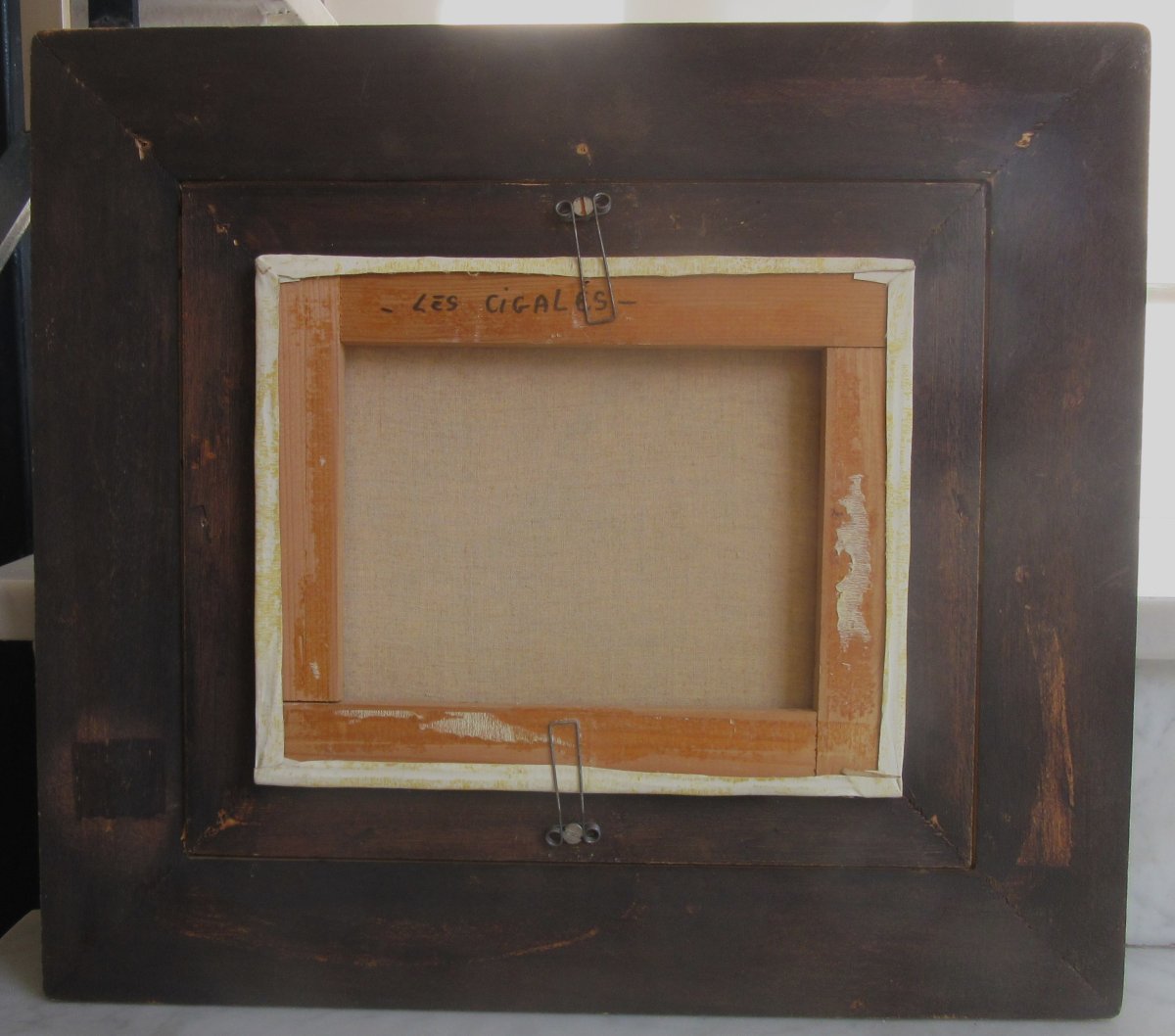  Tableau Huile sur toile  "Les Cigales" Sig. M.Frigoli-photo-2