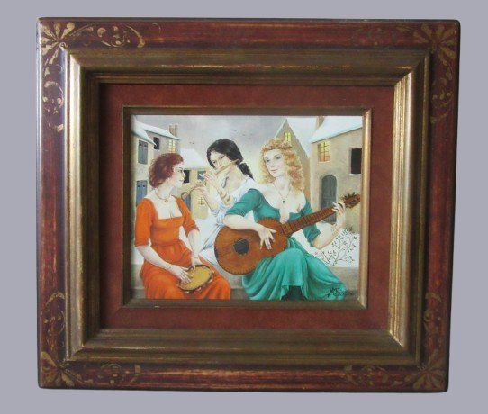  Tableau Huile sur toile  "Les Cigales" Sig. M.Frigoli-photo-3