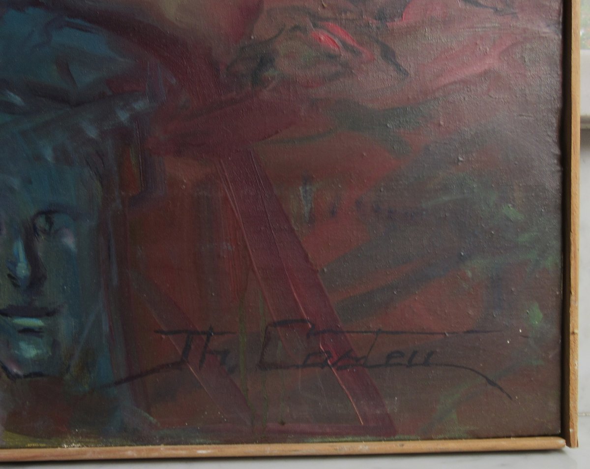 peinture huile sur toile signée JF Casteu-photo-3