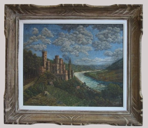 Peinture Huile sur Toile "Château de Stolzenfels"