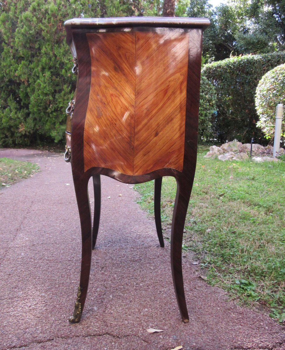 Small Italian Marquetry Chest Of Drawers, 19th Century-photo-3