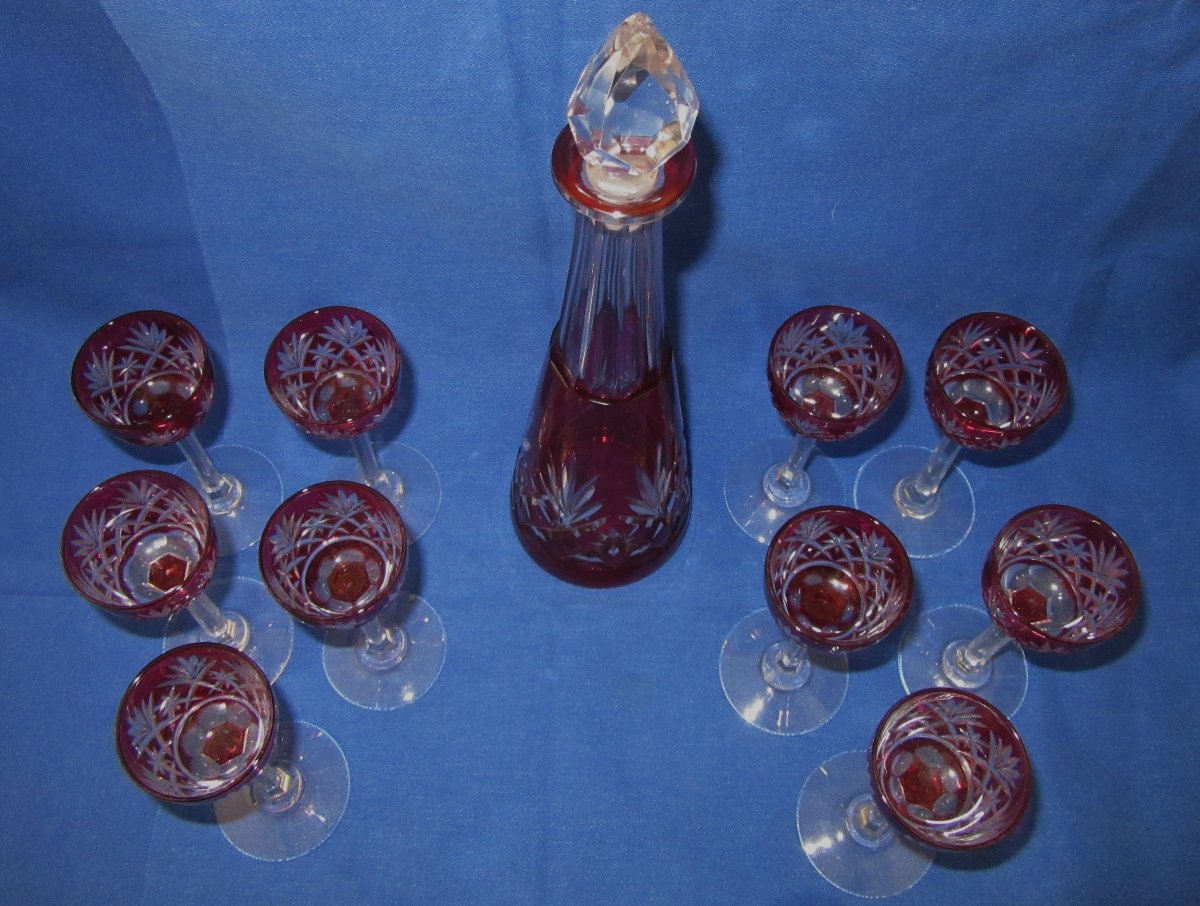 Service à liqueur en cristal Saint Louis Ep.20ème-photo-3