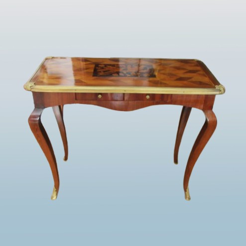 Marquetry Desk With Bird Decoration In The Louis XV Style, Late 18th Century