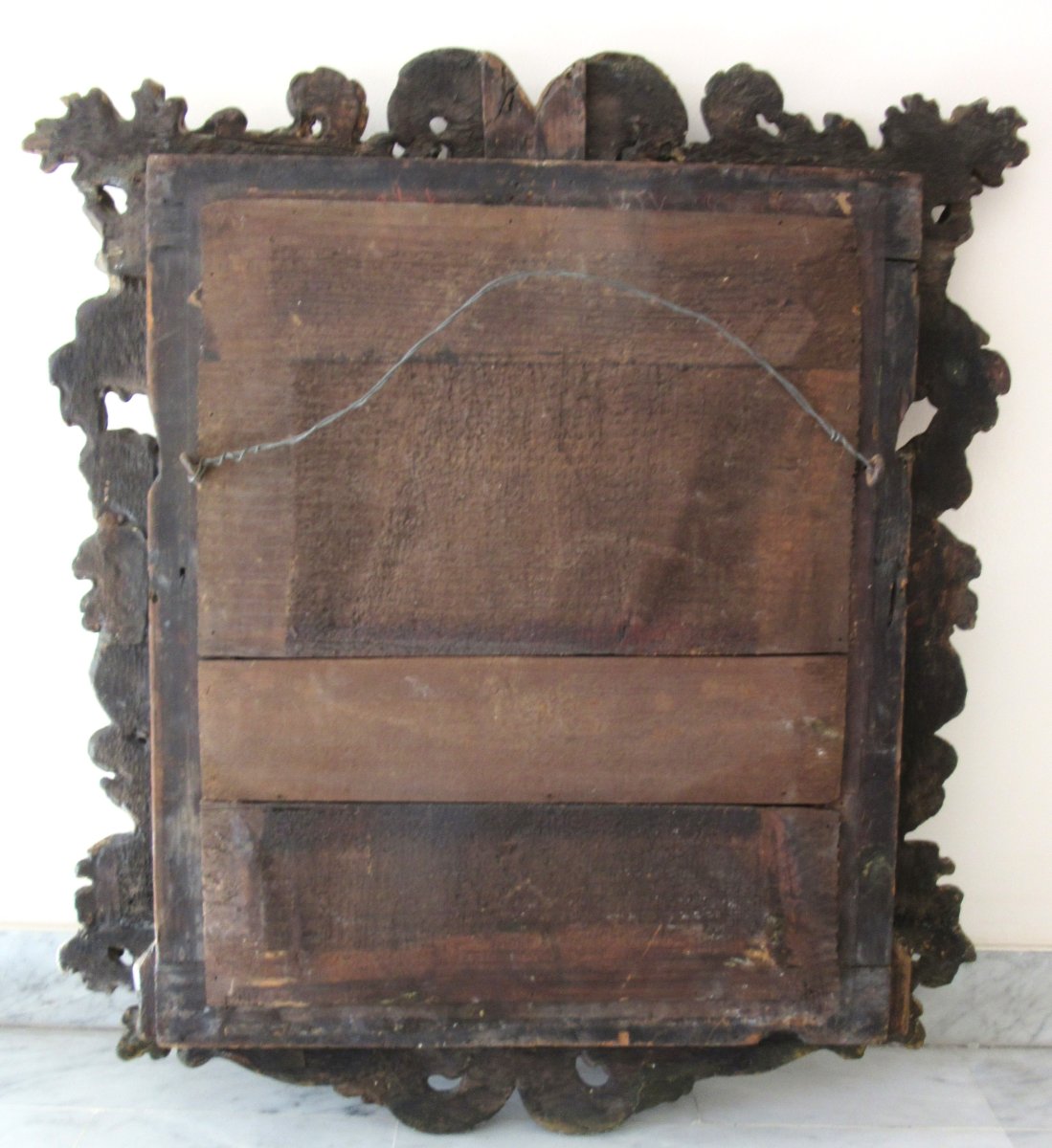 Miroir en bois doré à décor de Putti Ep.17ème-photo-2