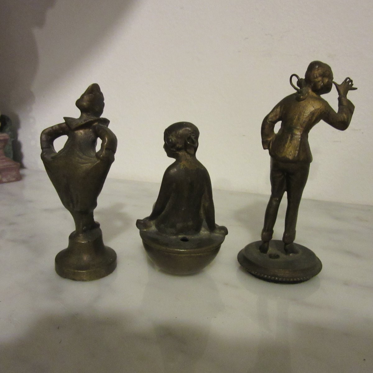 Set Of Three Small Bronze Figures -photo-3