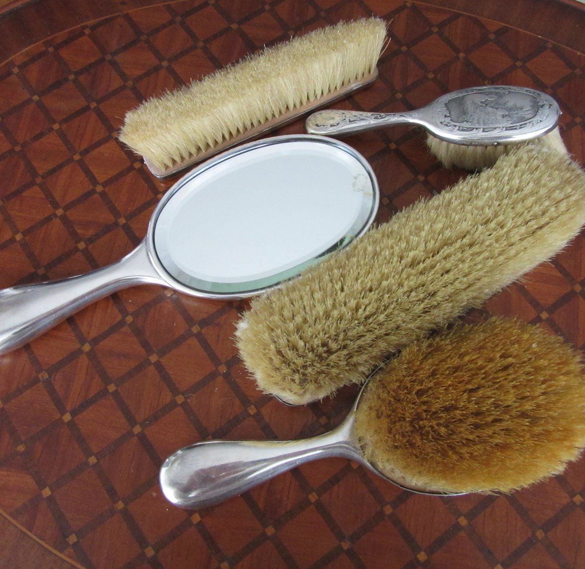 Nécessaire de toilette de style Louis XV en argent Ep. fin 19ème-photo-1