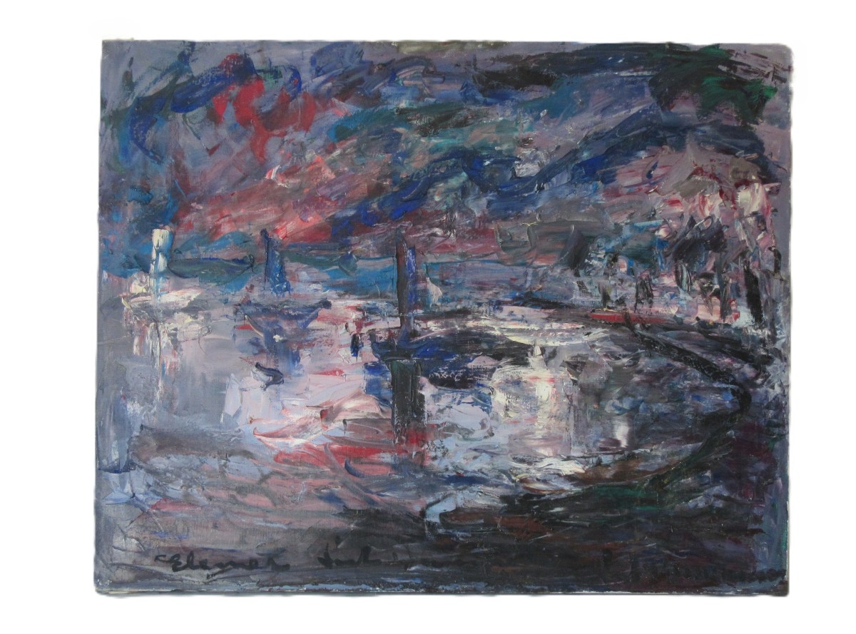 Oil Painting On Canvas Signed Elmer Vagh Weinmann, 20th Century