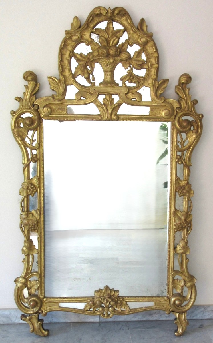 Louis XV Style Mirror With Parclosed Panels