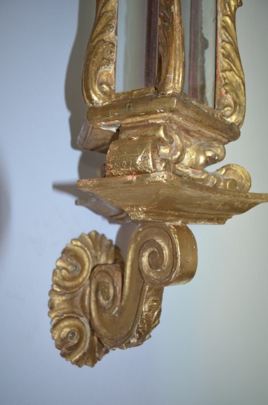 Pair Of Louis XV Giltwood Sconces-photo-3