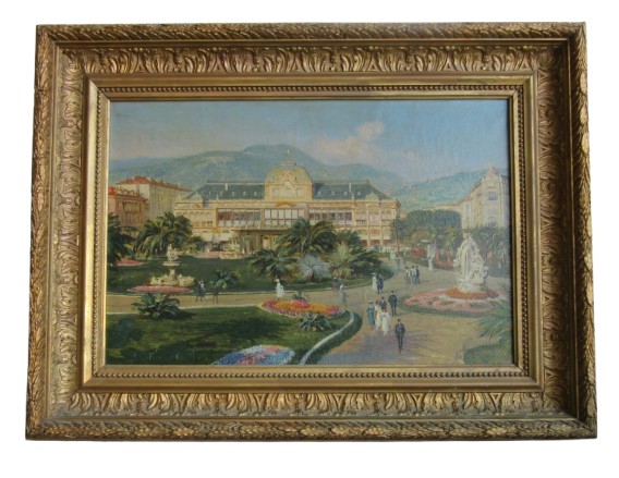 Tableau Huile sur toile " Casino Municipal de Nice " Sign. N Béraud