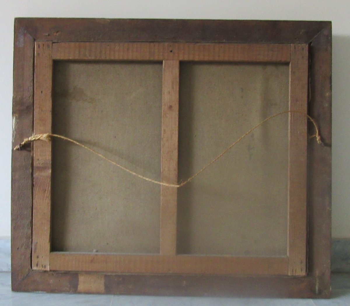 Tableau huile sur toile "Scène de village" Sign. P. Devillers-photo-3