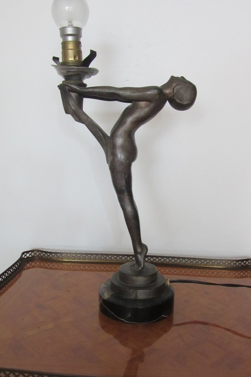 Art Deco Metal Sculpture By Max Le Verrier-photo-2