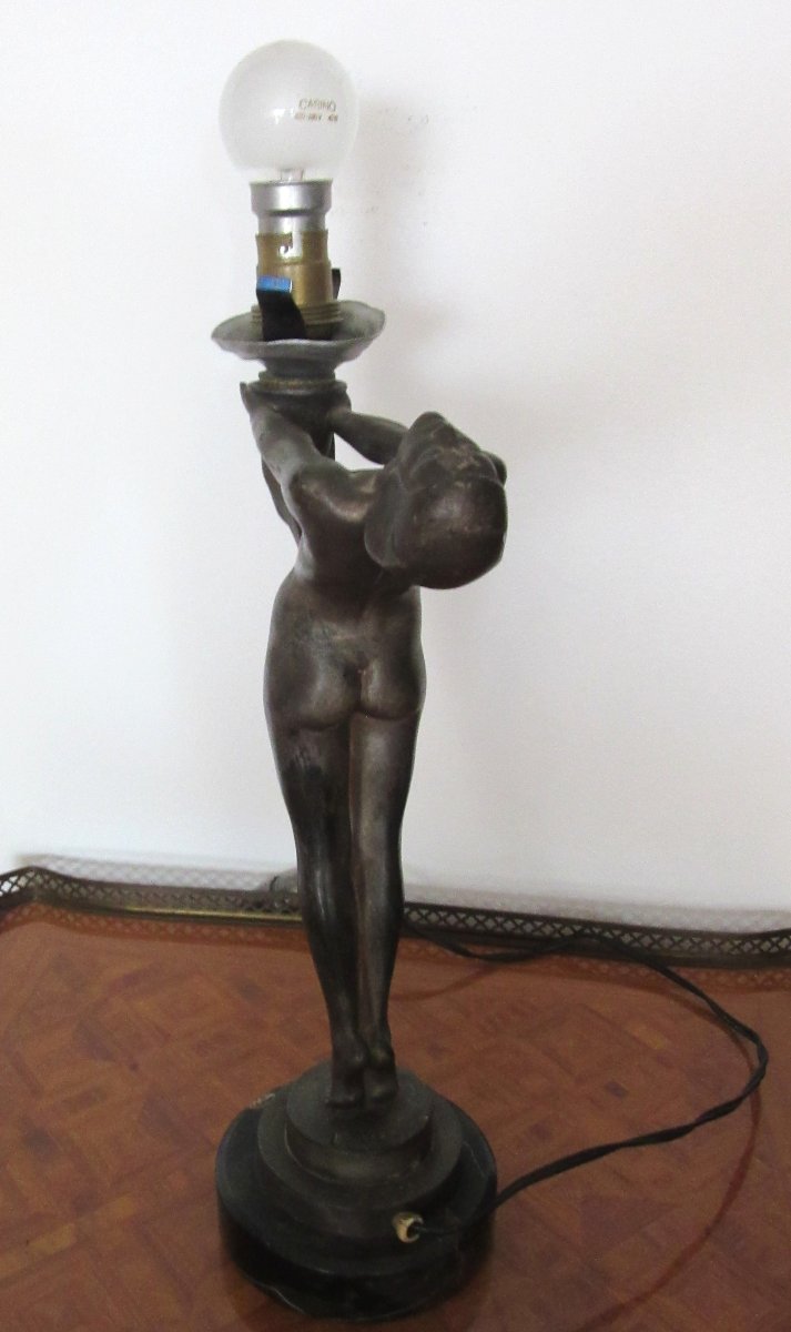 Art Deco Metal Sculpture By Max Le Verrier-photo-2
