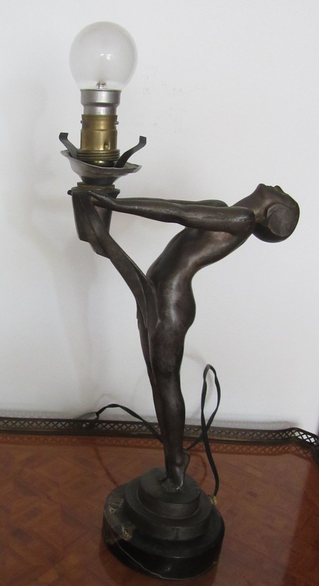 Art Deco Metal Sculpture By Max Le Verrier-photo-4
