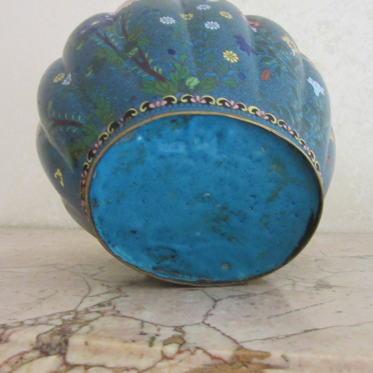 Cache-Pot  chinois à décor d'émaux cloisonnés Fin XIX-photo-2