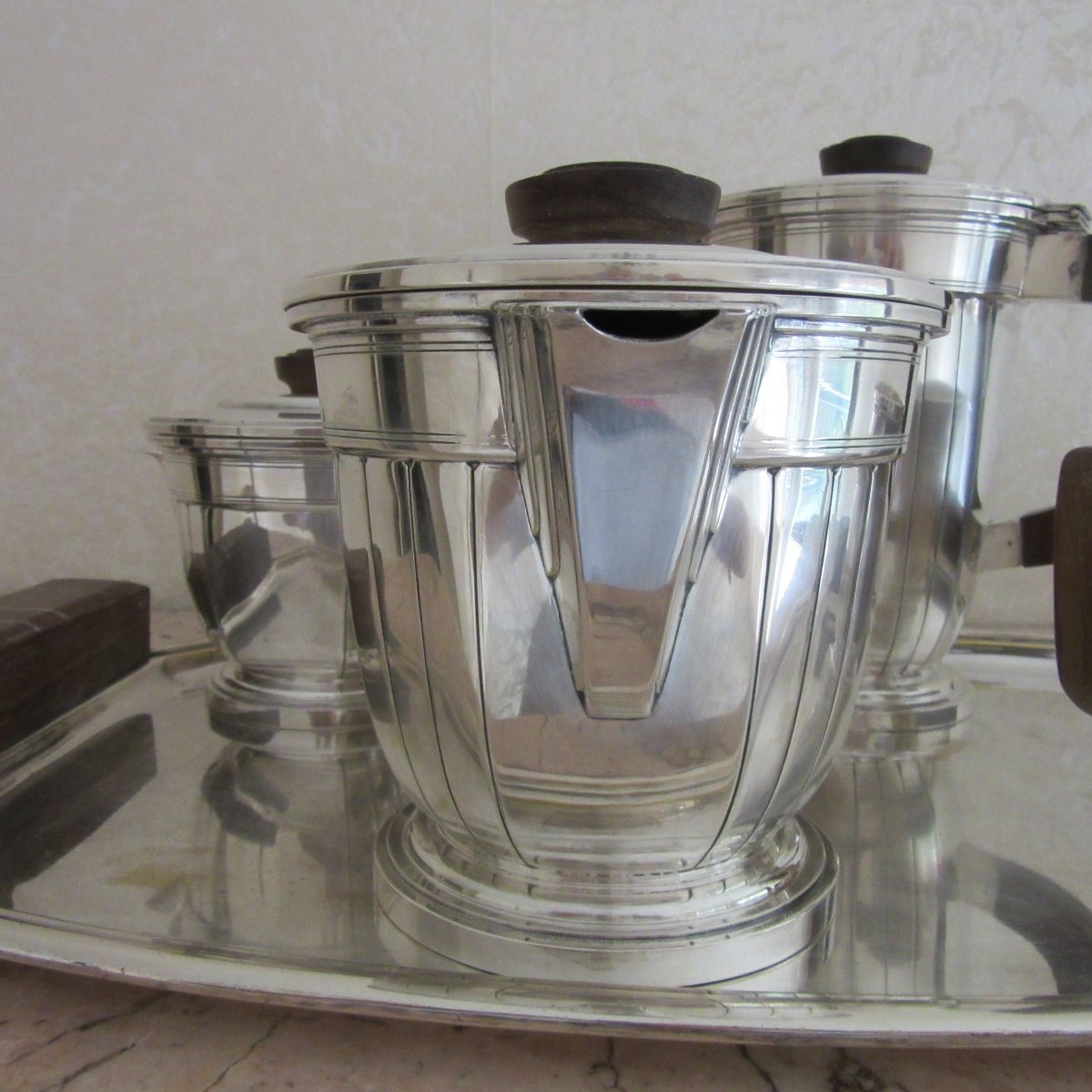Art Deco-style Silver Coffee And Tea Set-photo-1