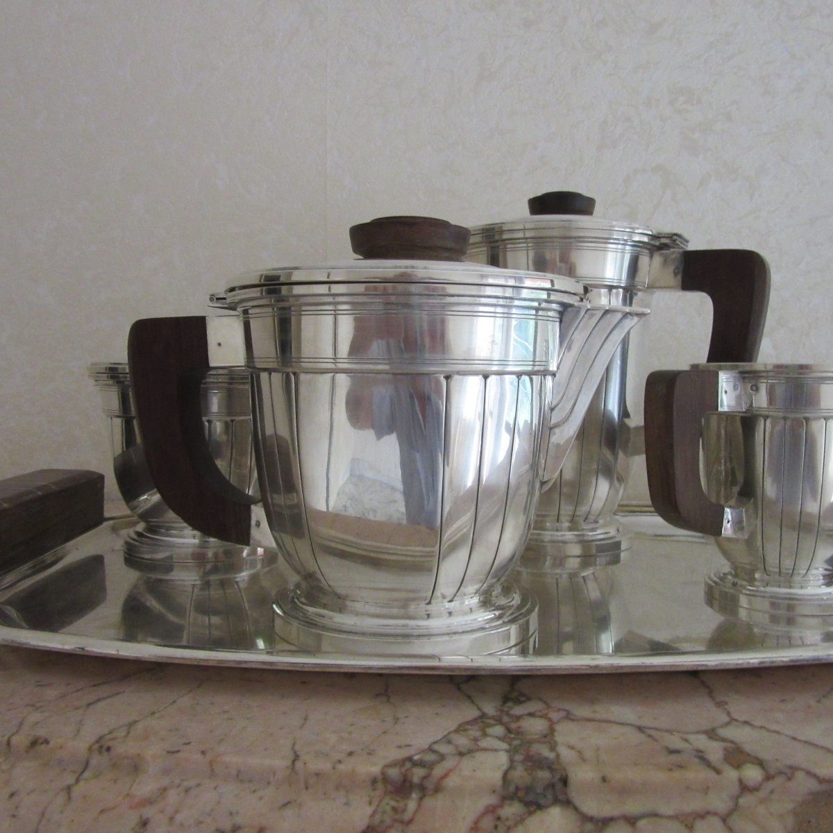 Art Deco-style Silver Coffee And Tea Set-photo-2