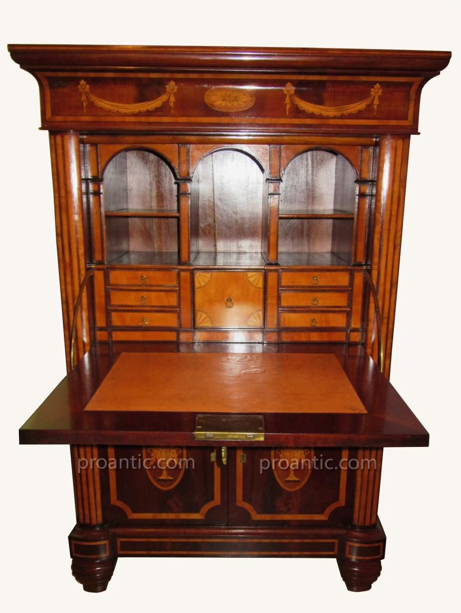 Secretaire En Marqueterie Biedermeier 1815-1848-photo-2