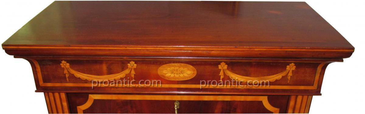 Secretary In Marquetry Biedermeier 1815-1848-photo-4