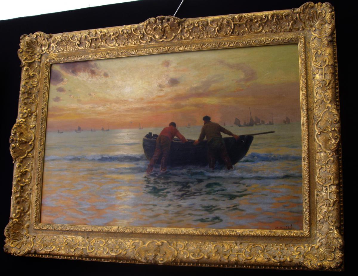 Marine Huile Sur Toile Signée De Charles Roussel (1861-1936)