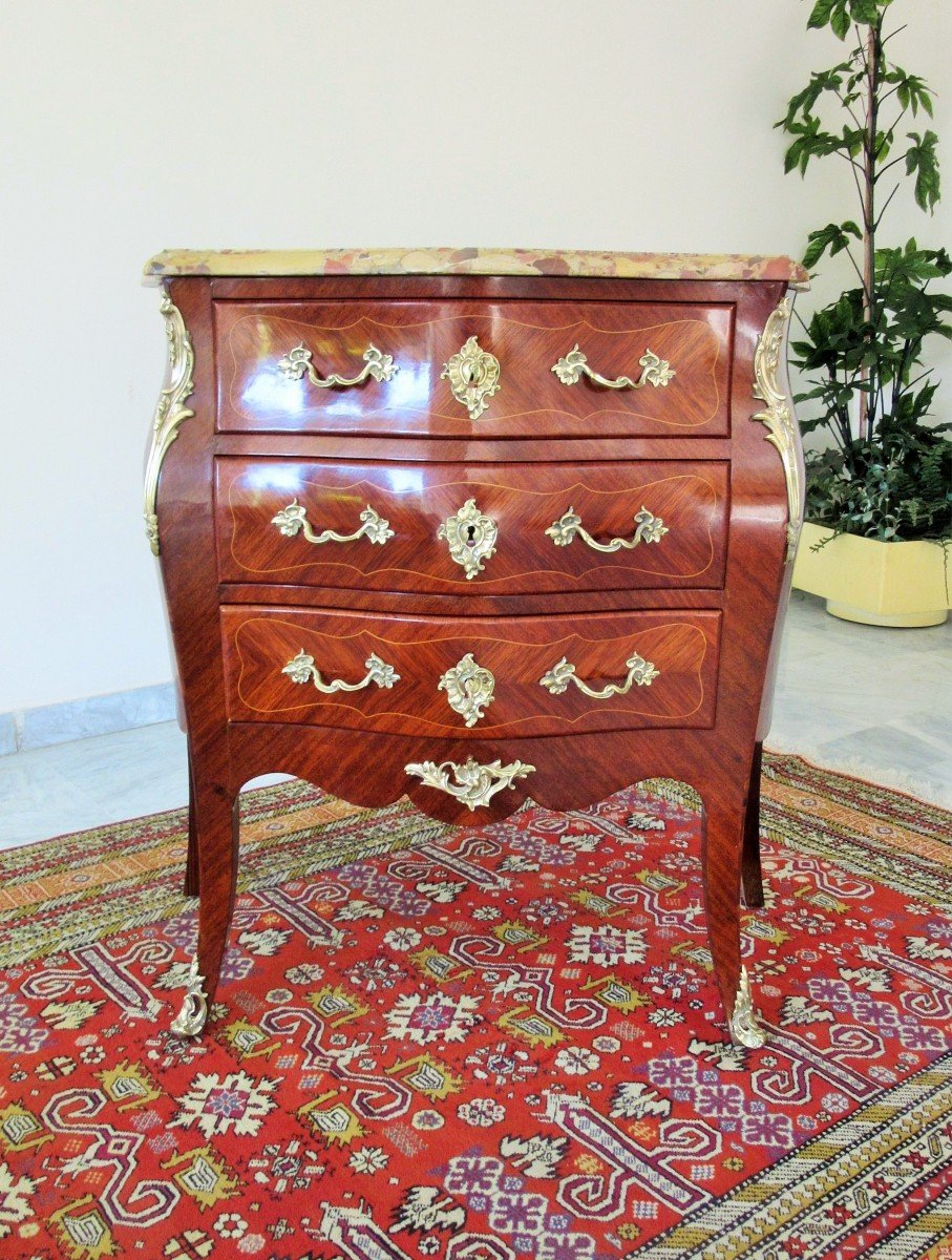 Louis XV Style Marquetry Commode Ep.19th-photo-3