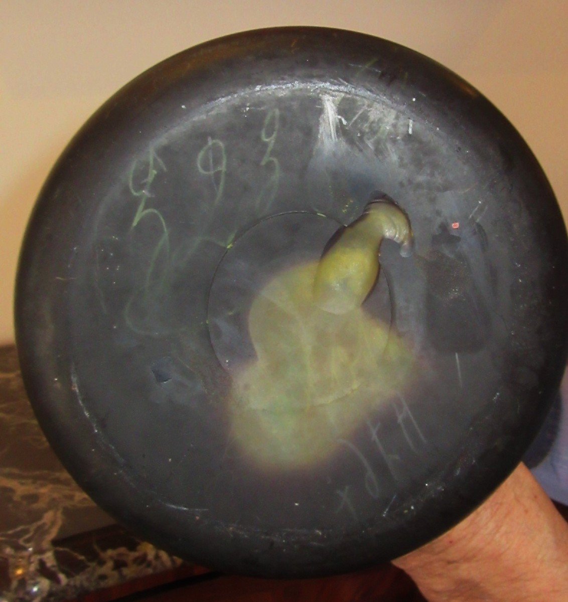 Glass Paste Vase Sign. Daum Nancy-photo-1