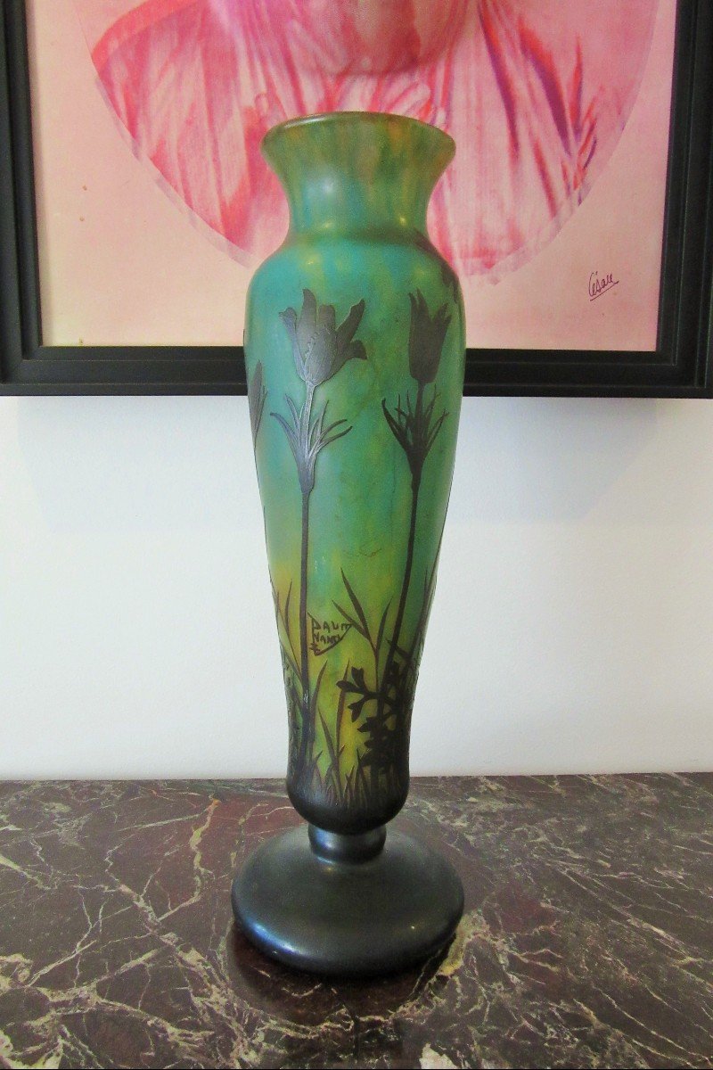 Glass Paste Vase Sign. Daum Nancy