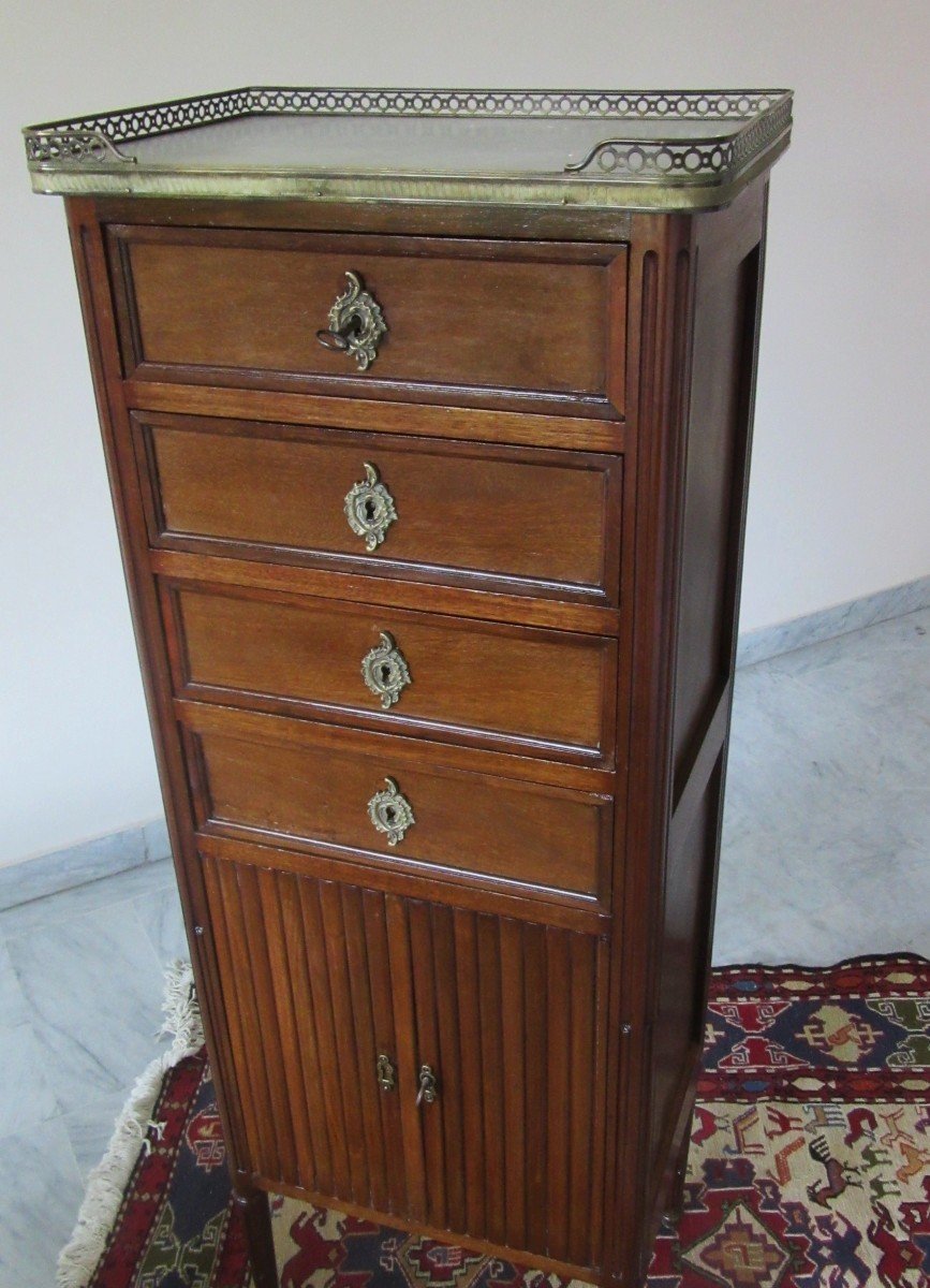 Louis XVI Style Mahogany Cabinet-photo-1