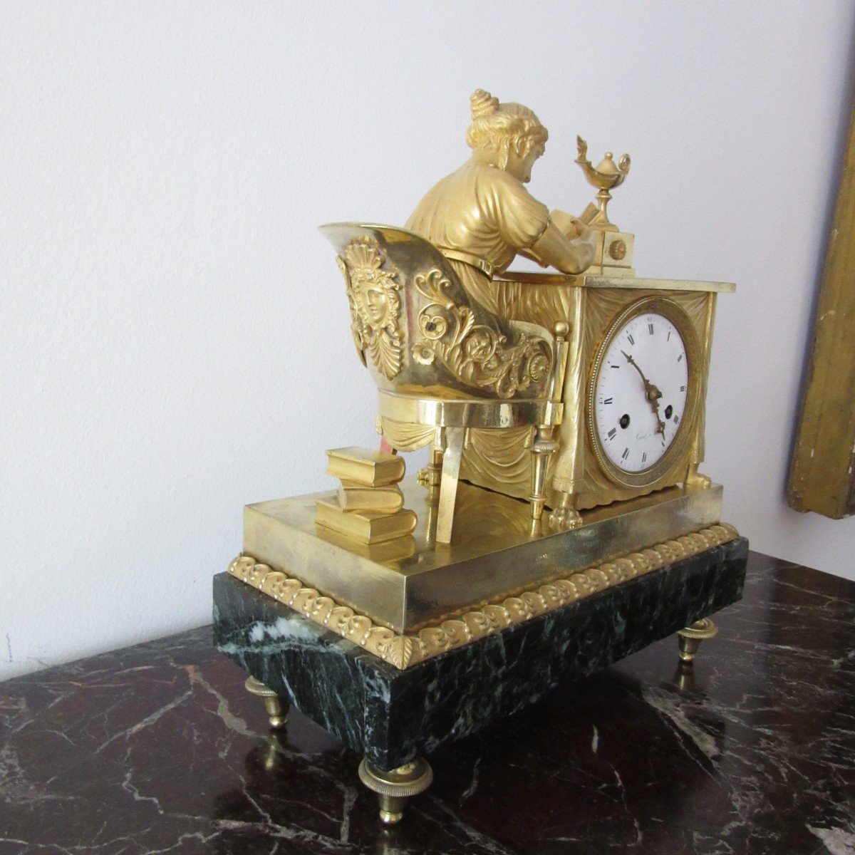 Pendule Empire En Bronze Doré -photo-4