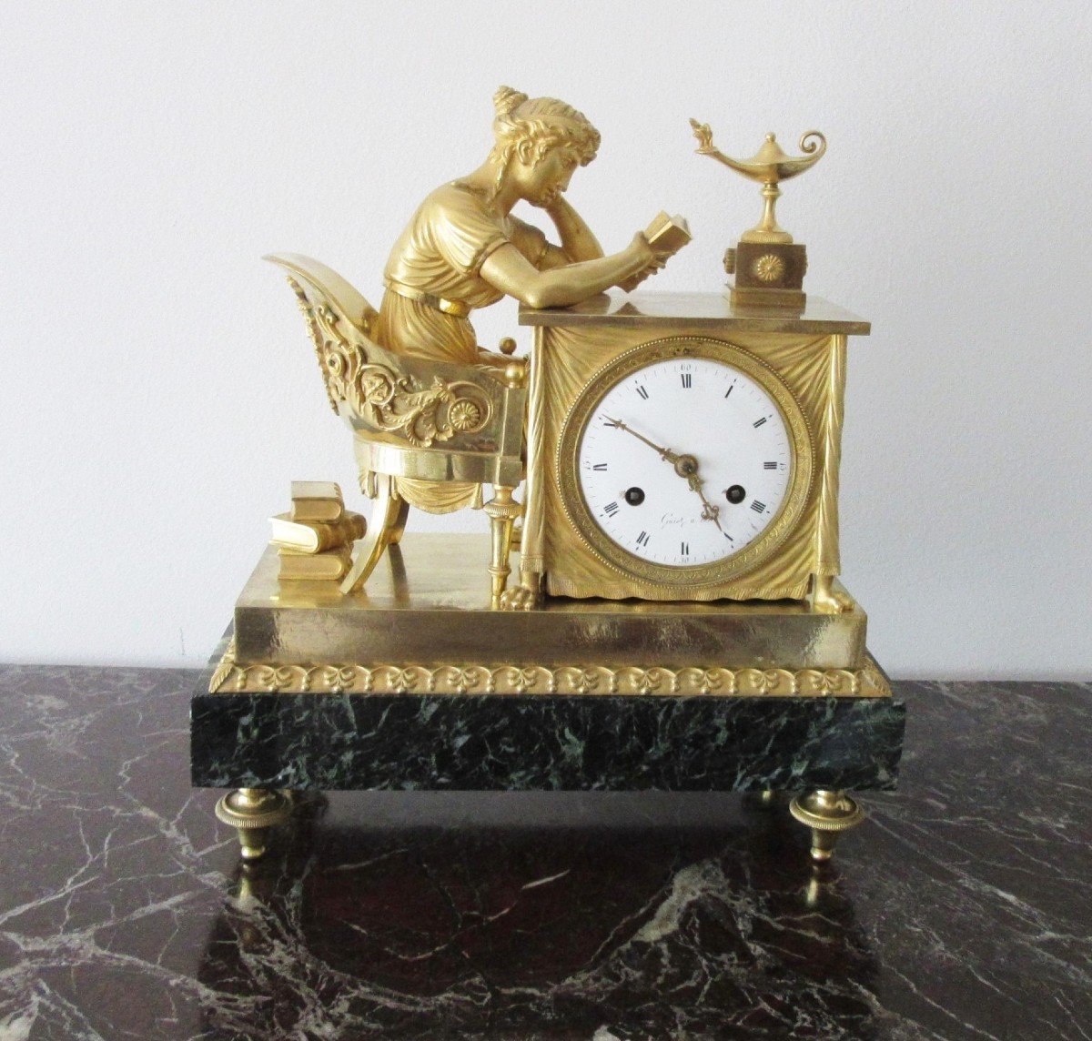 Pendule Empire En Bronze Doré 