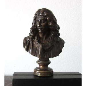 Bronze Buste de Molière Signé F. Barbedienne 19ème