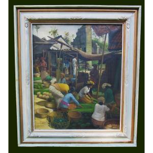 Oil Painting On Canvas "market Scene"