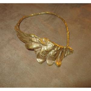 Collier En Bronze Doré Signé I.mitoraj