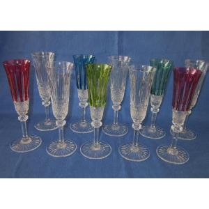 Série de flûtes à champagne Saint Louis Modèle "Tommy"