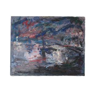 Peinture huile sur toile signée Elmer Vagh Weinmann Ep.20ème