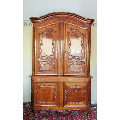 Buffet Two Corps Louis XV Period Walnut Massif