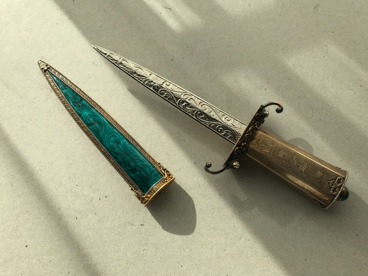 Beautiful Romantic Dagger In Vermeil-photo-3