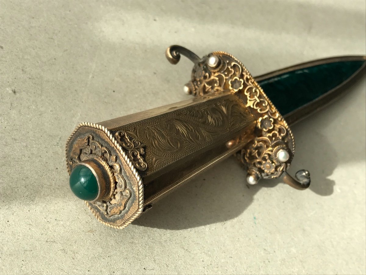 Beautiful Romantic Dagger In Vermeil-photo-8