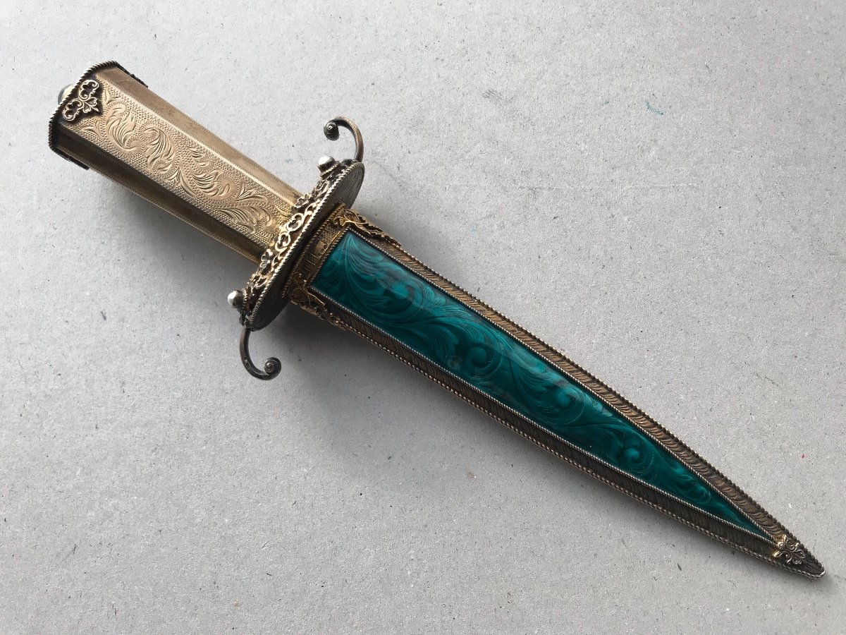 Beautiful Romantic Dagger In Vermeil