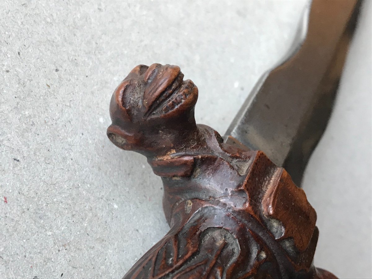 Dague/ Couteau De Chasse A Poignée Sculptée a la main-photo-3