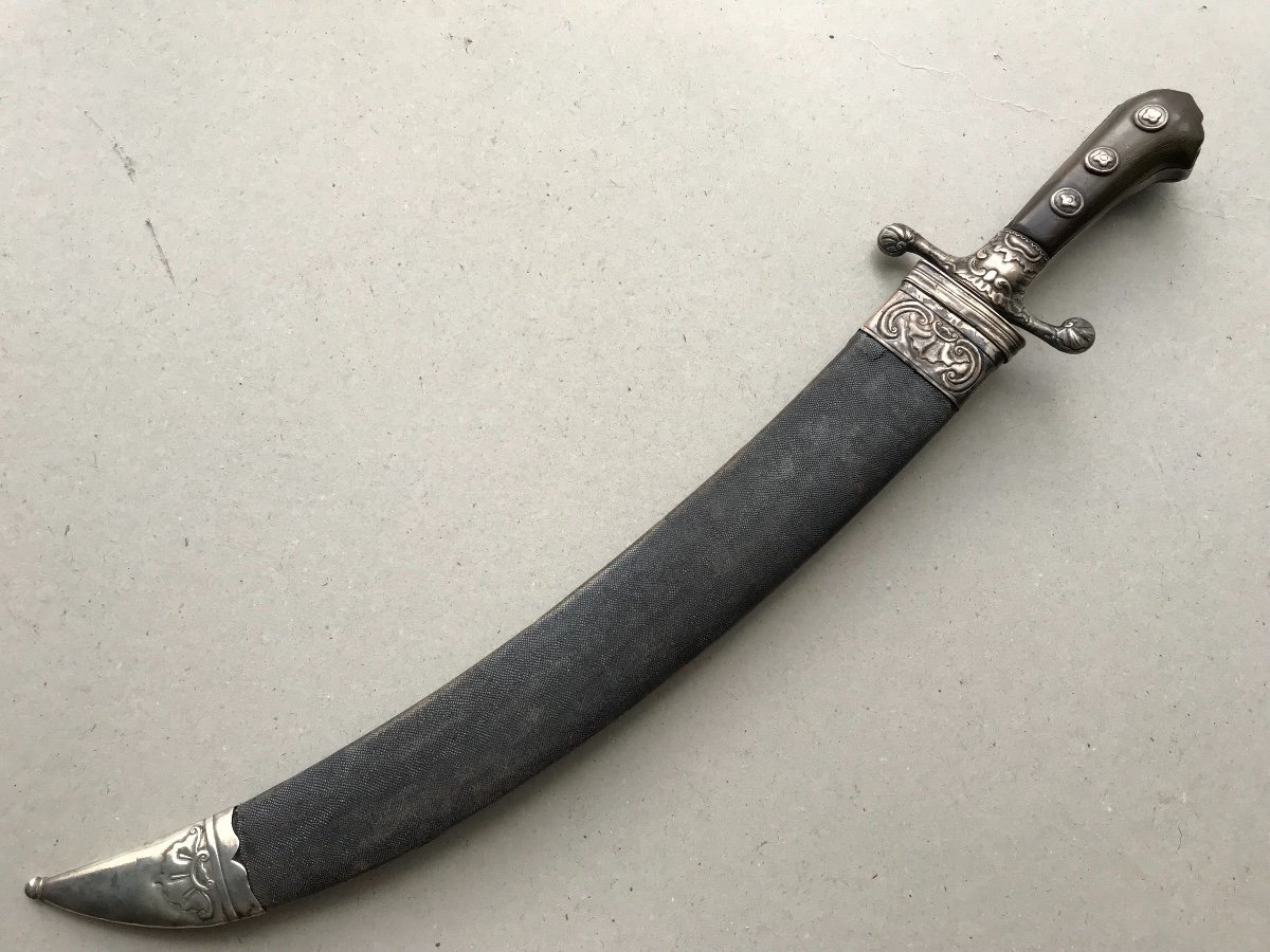 French Hunting Dagger In Sterling Silver-photo-4