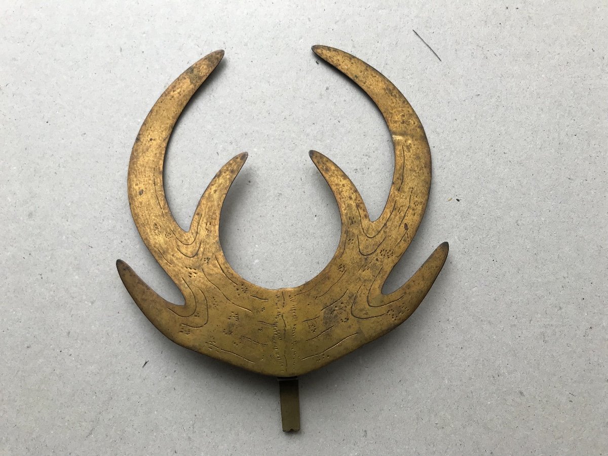 Maedate In Engraved Copper For Samurai Helmet