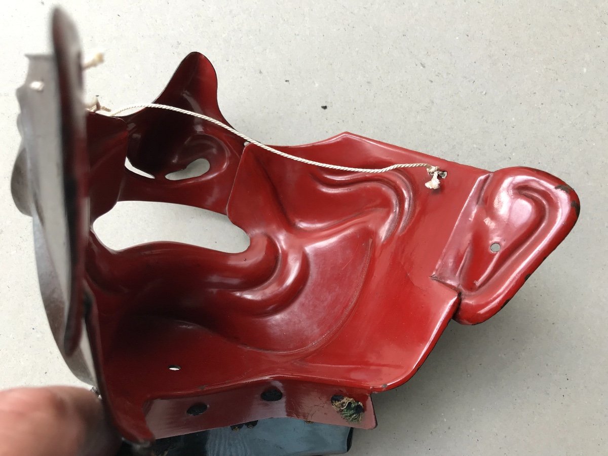 Large Samurai Menpo Mask In Russet Iron-photo-2