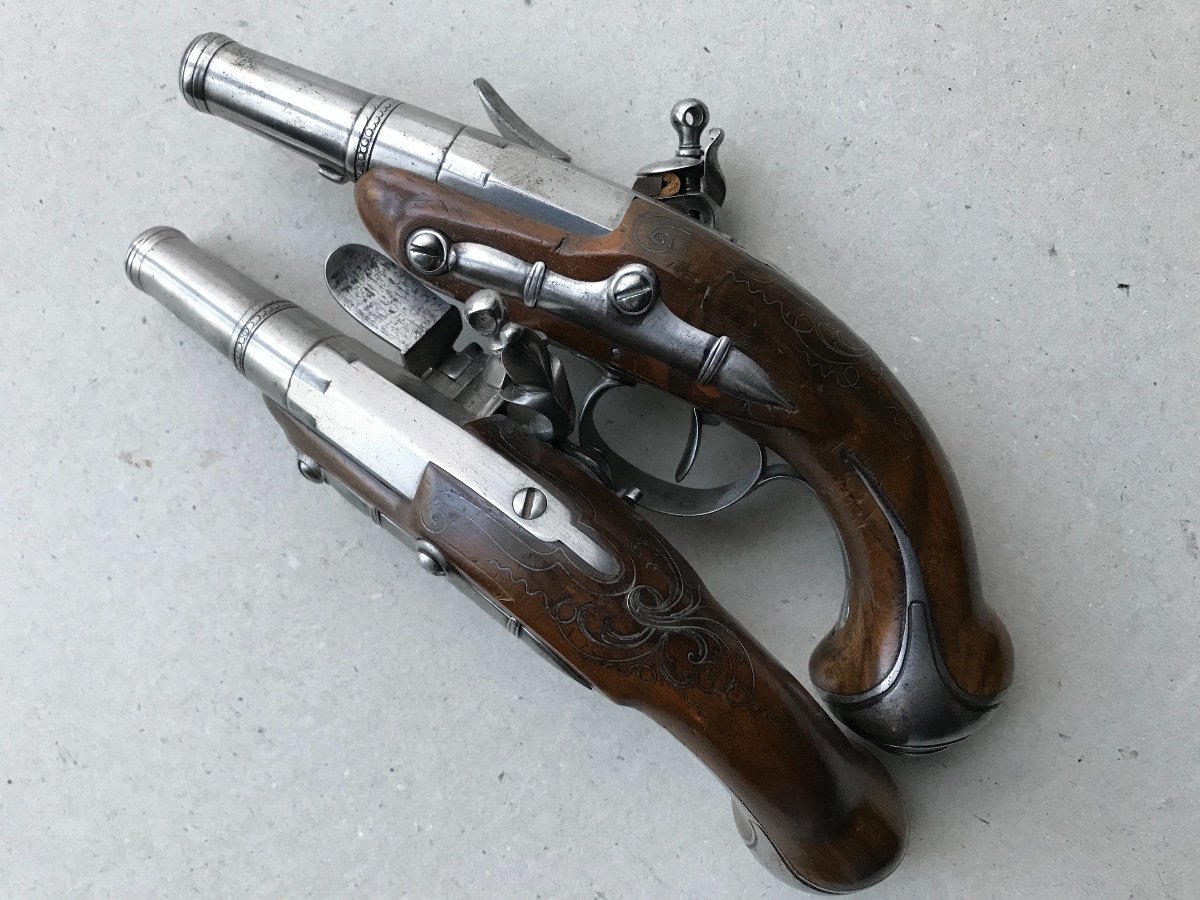 Petite Paire De Pistolets A Silex-photo-5