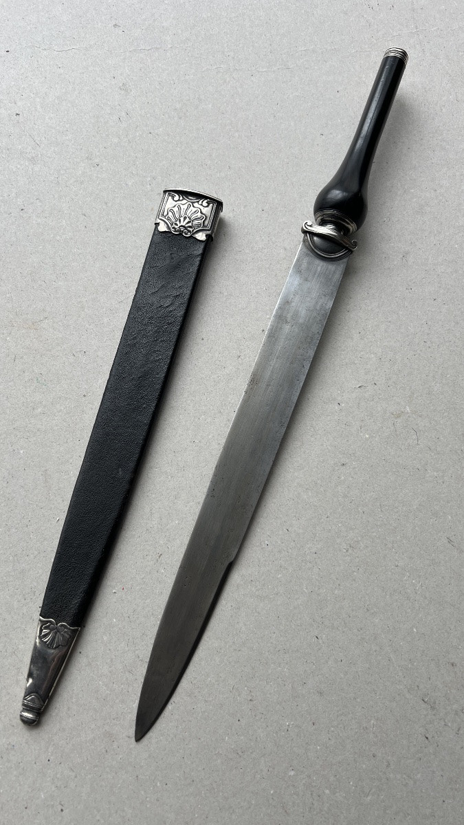 French Silver Dagger Transformable To Plug Bayonet-photo-2