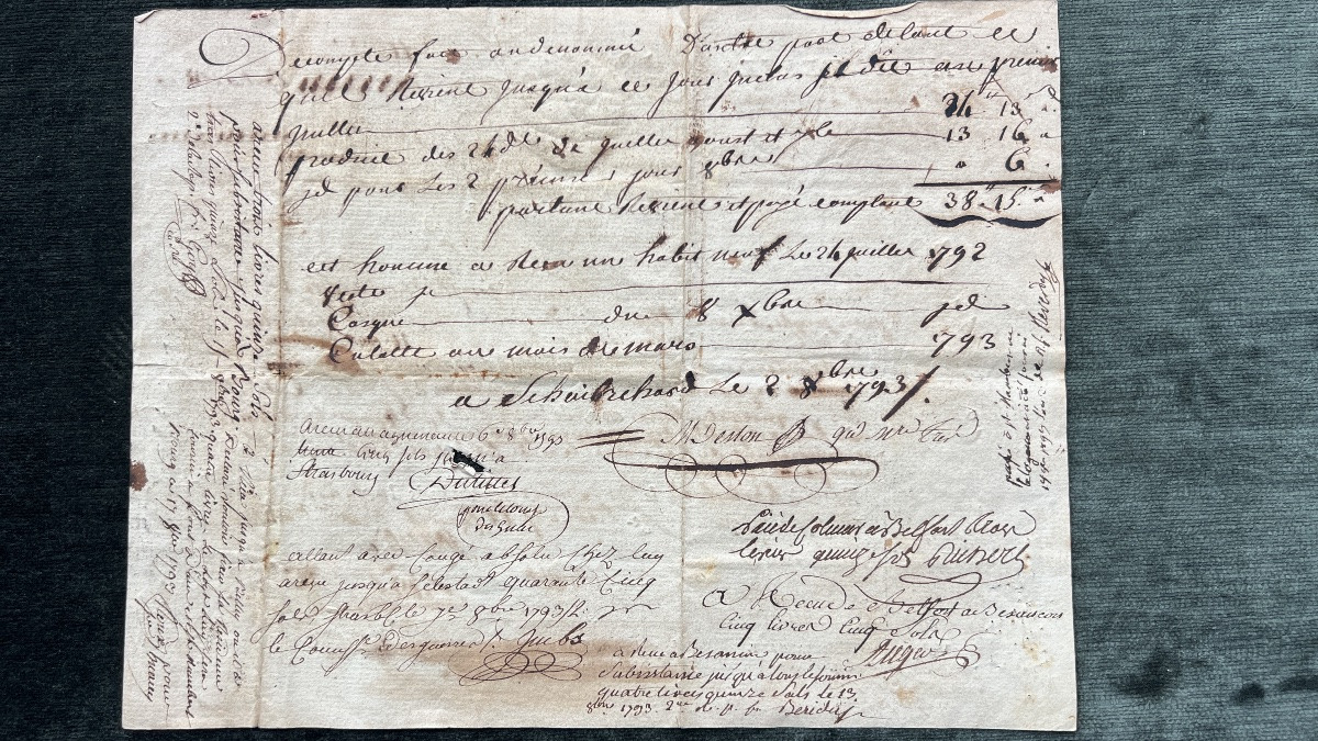 lettre de Congé militaire de 1793  Infanterie légère-photo-2