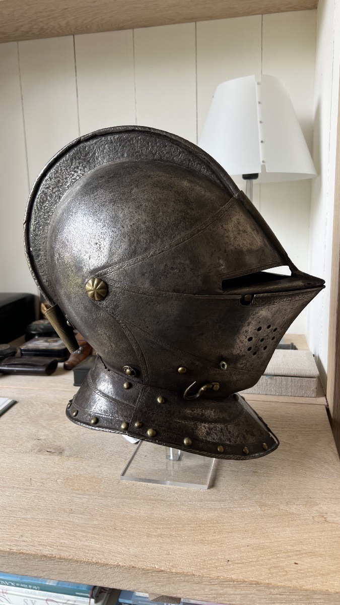 Armet / Casque de cavalier français du 16 ieme-photo-1