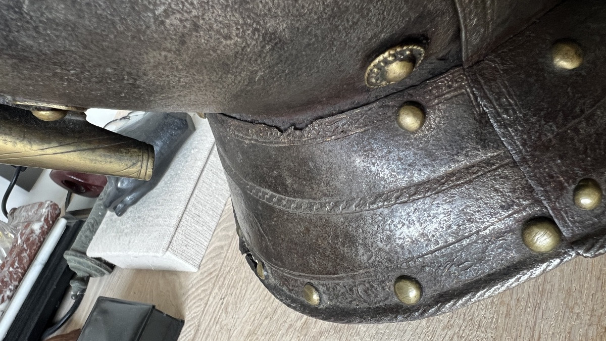 Armet / Casque de cavalier français du 16 ieme-photo-4