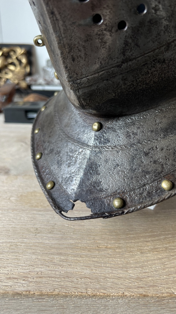 Armet / Casque de cavalier français du 16 ieme-photo-5
