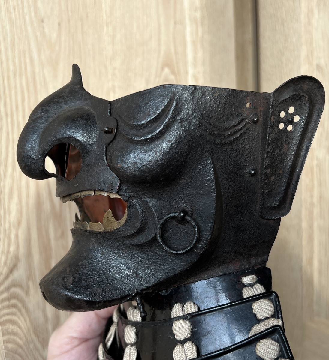 Menpo Samurai Mask Of Ressei Type With Devil's Teeth-photo-4